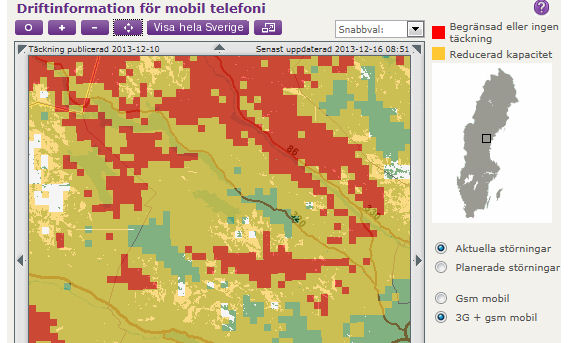 Перапыненне мабільнай сувязі Telia.