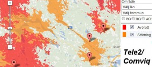 Huidige interferentie Tele2 Comviq.