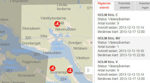 Interruption Map E.ON.