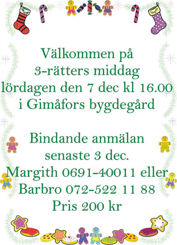 Three-kosi Christmas chisvusvuro muna Gimåfors.