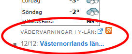 Vädervarningar på förstasidan.