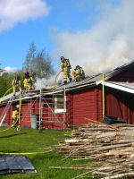 Brand i Österström i mitten av juni.